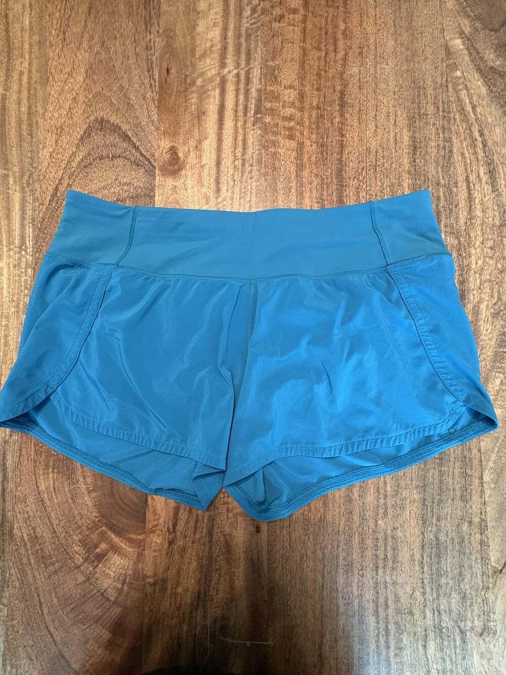 Lululemon Shorts Womens 10 Blue Lined Running 3 Inseam Elastic Waist Athletic